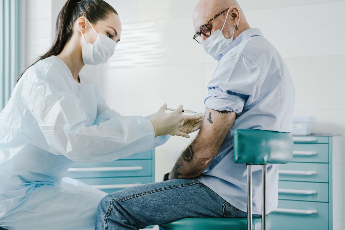 Doctor administering a vaccination